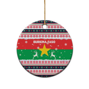 Christmas Burkina Faso Ceramic Ornament Reindeer Star Design - African Pride
