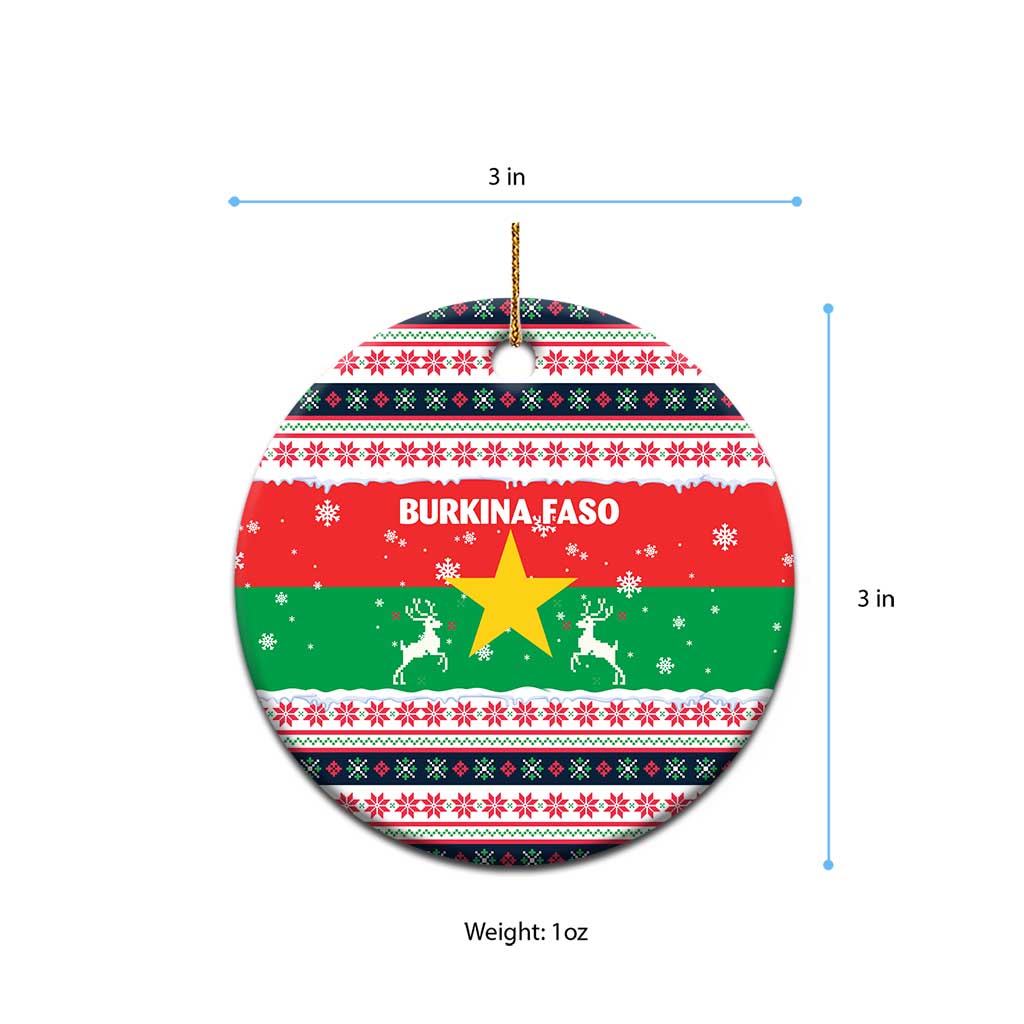 Christmas Burkina Faso Ceramic Ornament Reindeer Star Design - African Pride