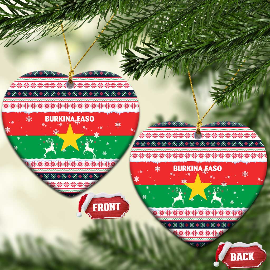 Christmas Burkina Faso Ceramic Ornament Reindeer Star Design - African Pride