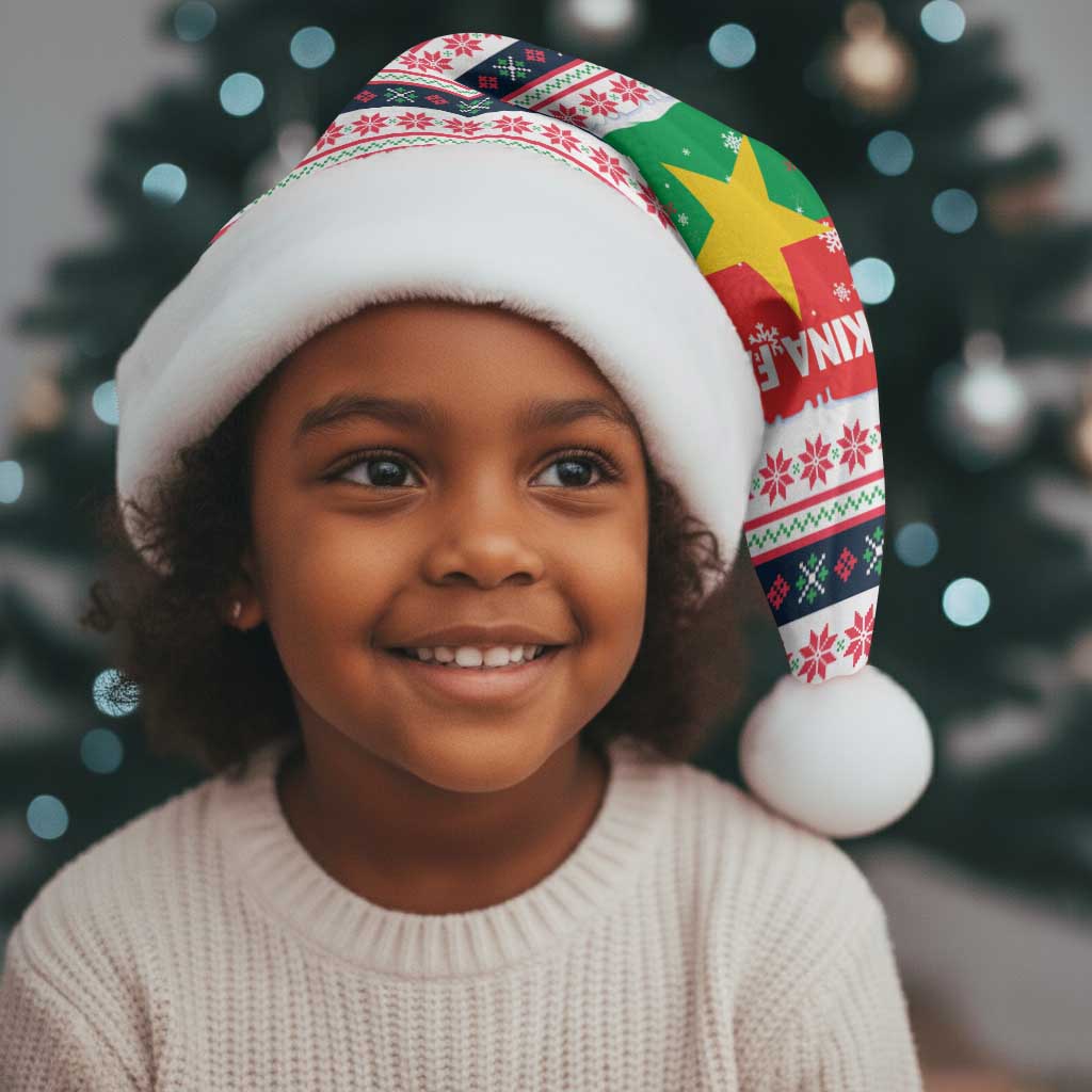 Christmas Burkina Faso Christmas Santa Hat Reindeer Star Design - African Pride