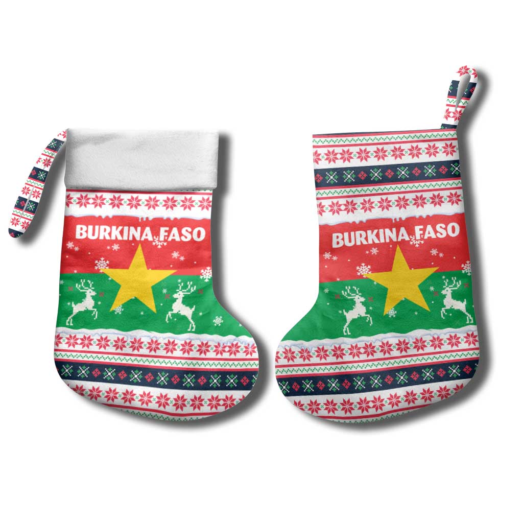 Christmas Burkina Faso Christmas Stocking Reindeer Star Design - African Pride