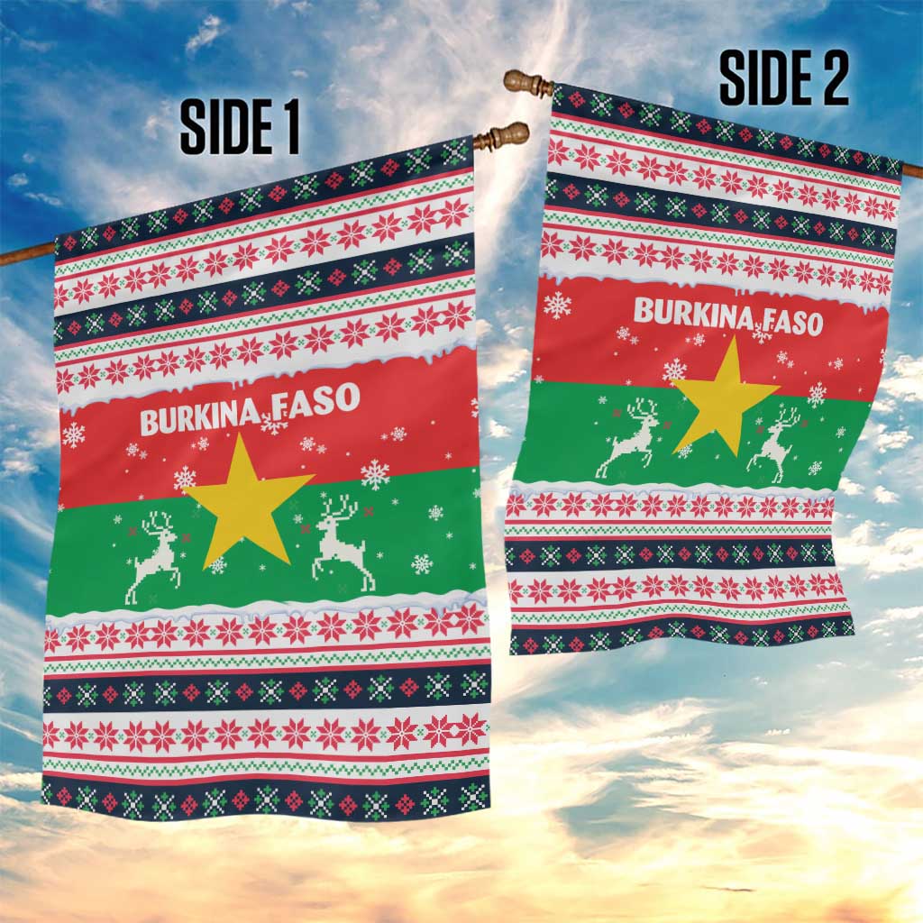 Christmas Burkina Faso Garden Flag Reindeer Star Design - African Pride
