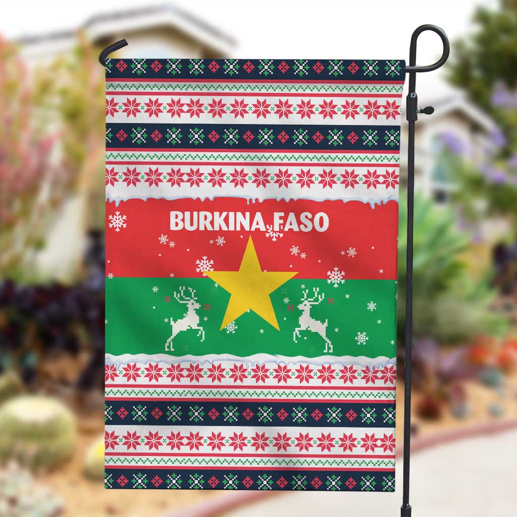 Christmas Burkina Faso Garden Flag Reindeer Star Design - African Pride
