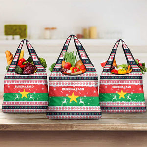Christmas Burkina Faso Grocery Bag Reindeer Star Design - African Pride