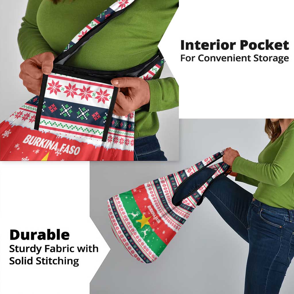 Christmas Burkina Faso Grocery Bag Reindeer Star Design - African Pride