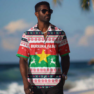 Christmas Burkina Faso Hawaiian Shirt Reindeer Star Design - African Pride