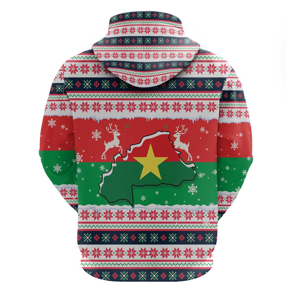 Christmas Burkina Faso Hoodie Reindeer Star Design - African Pride