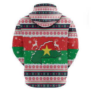 Christmas Burkina Faso Hoodie Reindeer Star Design - African Pride