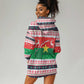 Christmas Burkina Faso Hoodie Dress Reindeer Star Design - African Pride