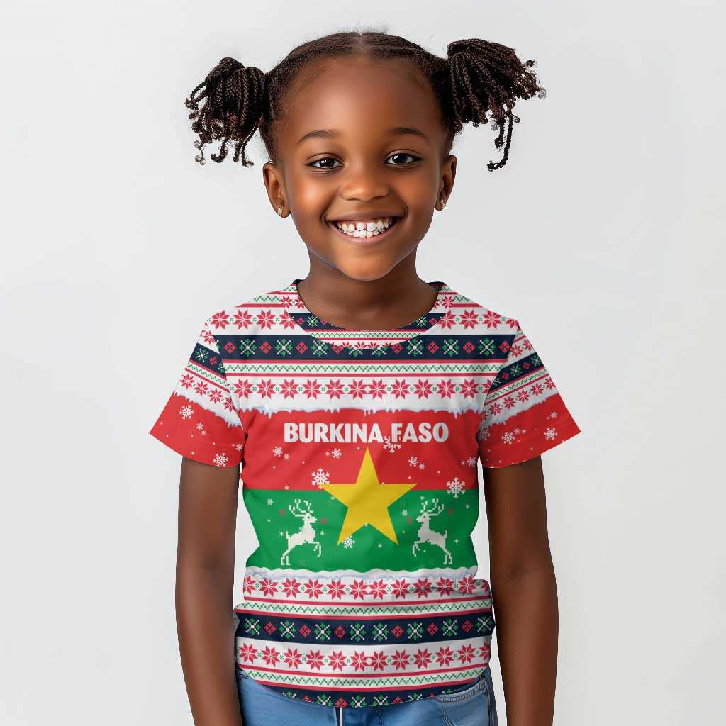 Christmas Burkina Faso Kid T shirt Reindeer Star Design - African Pride