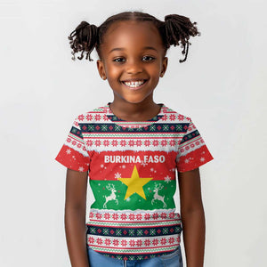 Christmas Burkina Faso Kid T shirt Reindeer Star Design - African Pride