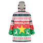 Christmas Burkina Faso Kid Wearable Blanket Hoodie Reindeer Star Design - African Pride