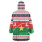 Christmas Burkina Faso Kid Wearable Blanket Hoodie Reindeer Star Design - African Pride