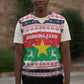 Christmas Burkina Faso Christmas Knitted V-Neck Vest Reindeer Star Design - African Pride