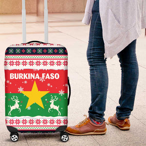 Christmas Burkina Faso Luggage Cover Reindeer Star Design - African Pride