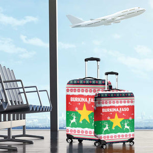 Christmas Burkina Faso Luggage Cover Reindeer Star Design - African Pride