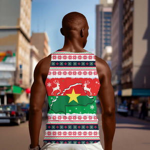 Christmas Burkina Faso Men Tank Top Reindeer Star Design - African Pride