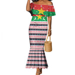Christmas Burkina Faso Mermaid Dress Reindeer Star Design - African Pride