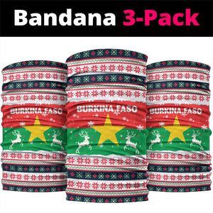 Christmas Burkina Faso Neck Gaiter Reindeer Star Design - African Pride