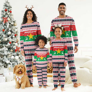 Christmas Burkina Faso Christmas Pajama Set Reindeer Star Design - African Pride