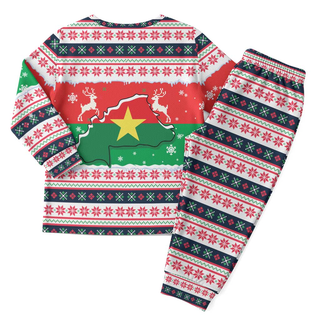 Christmas Burkina Faso Christmas Pajama Set Reindeer Star Design - African Pride