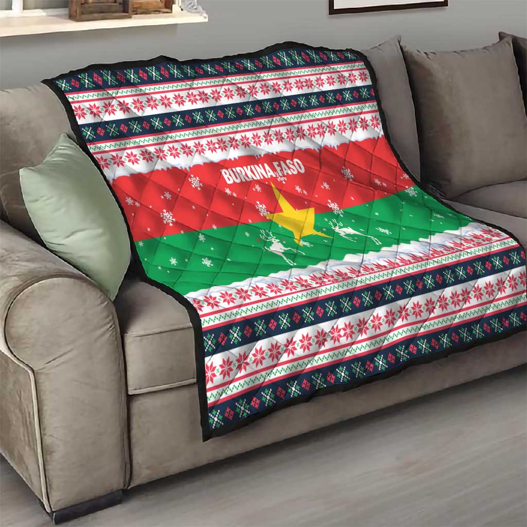 Christmas Burkina Faso Quilt Reindeer Star Design - African Pride