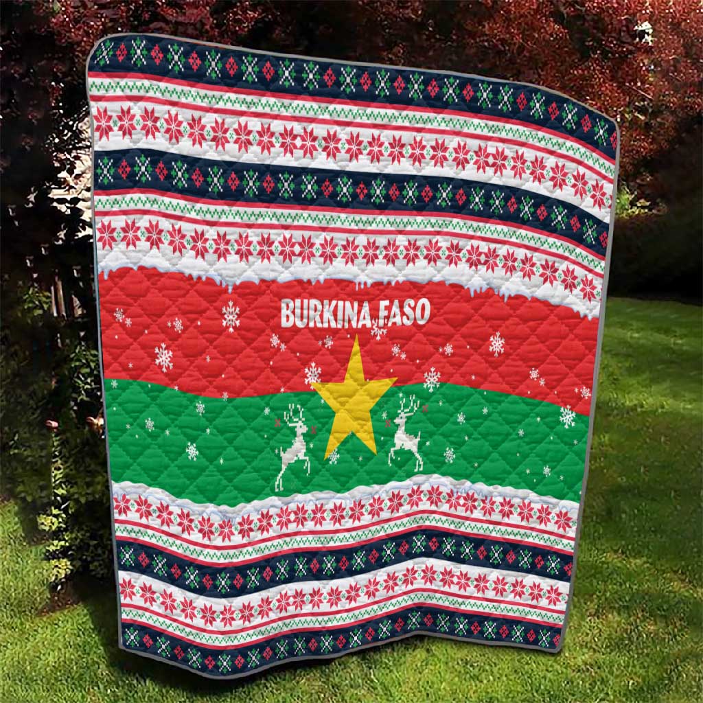 Christmas Burkina Faso Quilt Reindeer Star Design - African Pride