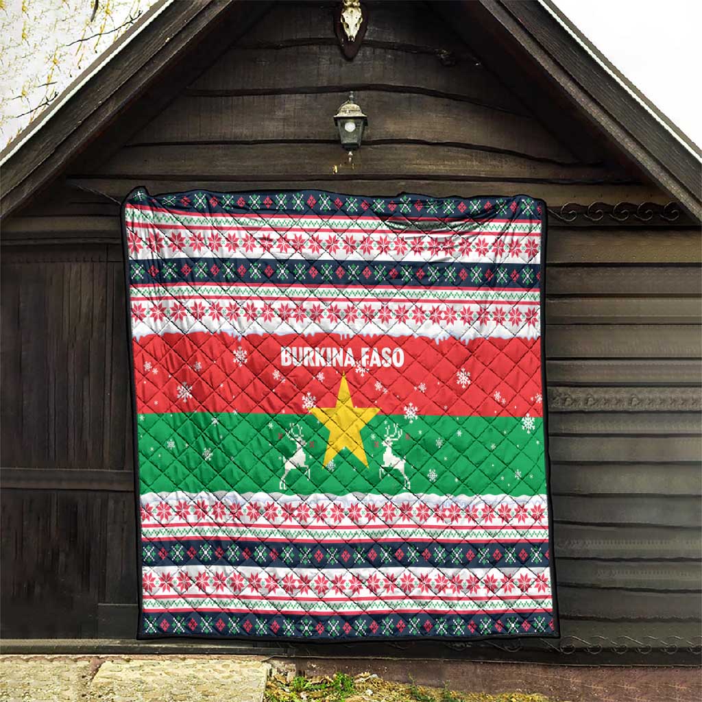 Christmas Burkina Faso Quilt Reindeer Star Design - African Pride