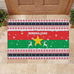 Christmas Burkina Faso Rubber Doormat Reindeer Star Design - African Pride