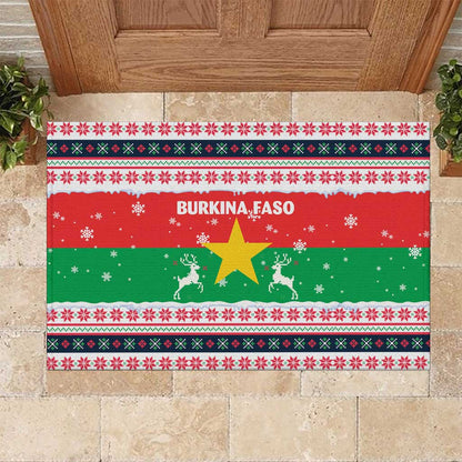 Christmas Burkina Faso Rubber Doormat Reindeer Star Design - African Pride