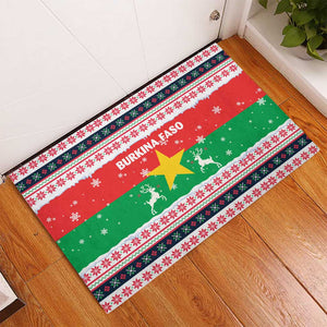 Christmas Burkina Faso Rubber Doormat Reindeer Star Design - African Pride