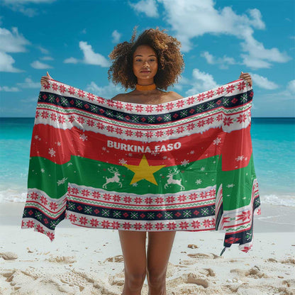 Christmas Burkina Faso Sarong Reindeer Star Design - African Pride