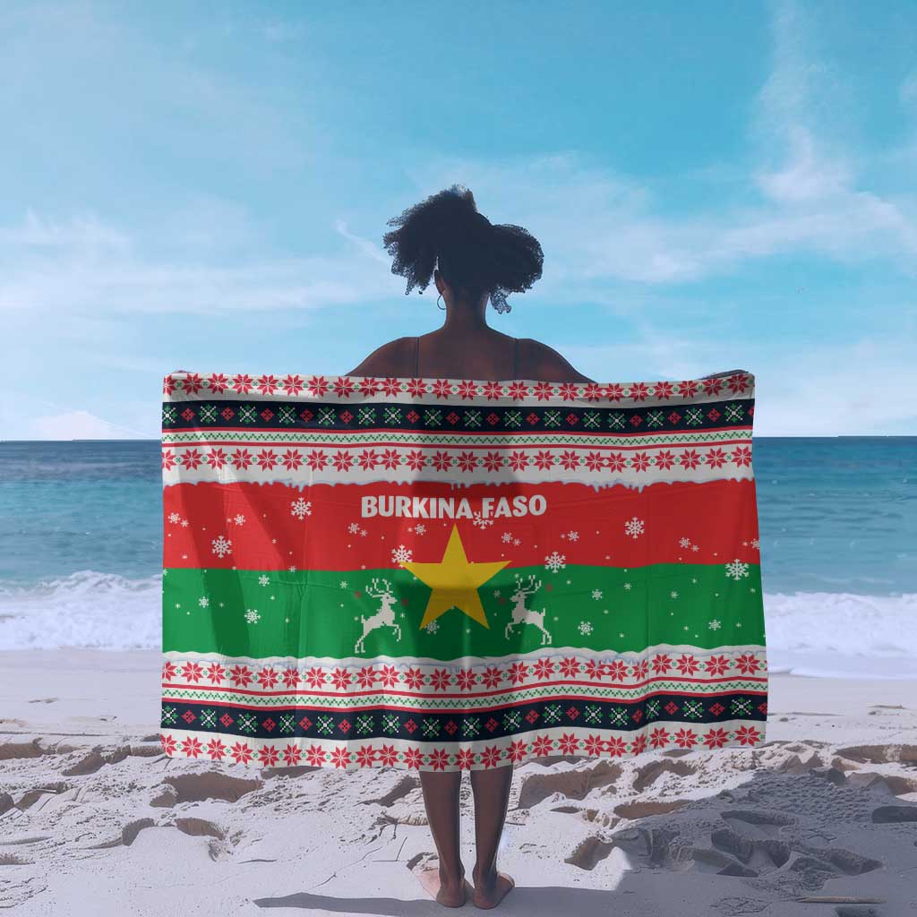 Christmas Burkina Faso Sarong Reindeer Star Design - African Pride