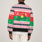 Christmas Burkina Faso Sleeve Zip Bomber Jacket Reindeer Star Design - African Pride