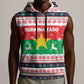 Christmas Burkina Faso Sleeveless Hoodie Reindeer Star Design - African Pride