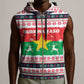 Christmas Burkina Faso Sleeveless Zip Hoodie Reindeer Star Design - African Pride