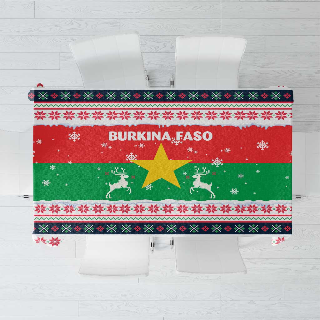 Christmas Burkina Faso Tablecloth Reindeer Star Design - African Pride