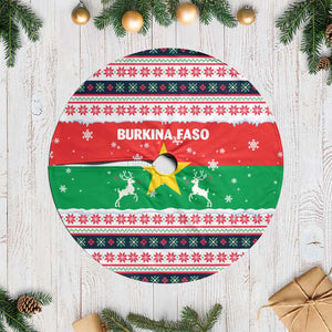 Christmas Burkina Faso Tree Skirt Reindeer Star Design - African Pride