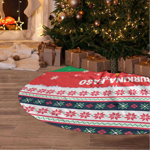 Christmas Burkina Faso Tree Skirt Reindeer Star Design - African Pride