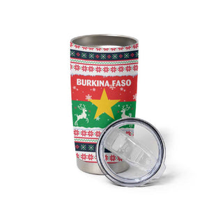 Christmas Burkina Faso Tumbler Cup Reindeer Star Design - African Pride