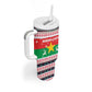 Christmas Burkina Faso Tumbler With Handle Reindeer Star Design - African Pride