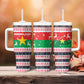 Christmas Burkina Faso Tumbler With Handle Reindeer Star Design - African Pride