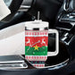 Christmas Burkina Faso Tumbler With Handle Reindeer Star Design - African Pride