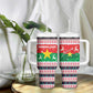 Christmas Burkina Faso Tumbler With Handle Reindeer Star Design - African Pride
