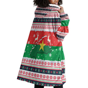 Christmas Burkina Faso Wearable Blanket Hoodie Reindeer Star Design - African Pride