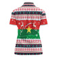 Christmas Burkina Faso Women Polo Shirt Reindeer Star Design - African Pride