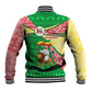Ethiopia Christmas Baseball Jacket Santa Riding Lion Ethiopian Flag Colors and Tribal - African Pride
