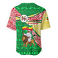 Ethiopia Christmas Baseball Jersey Santa Riding Lion Ethiopian Flag Colors and Tribal - African Pride