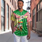 Ethiopia Christmas Baseball Jersey Santa Riding Lion Ethiopian Flag Colors and Tribal - African Pride