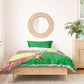 Ethiopia Christmas Bedding Set Santa Riding Lion Ethiopian Flag Colors and Tribal - African Pride
